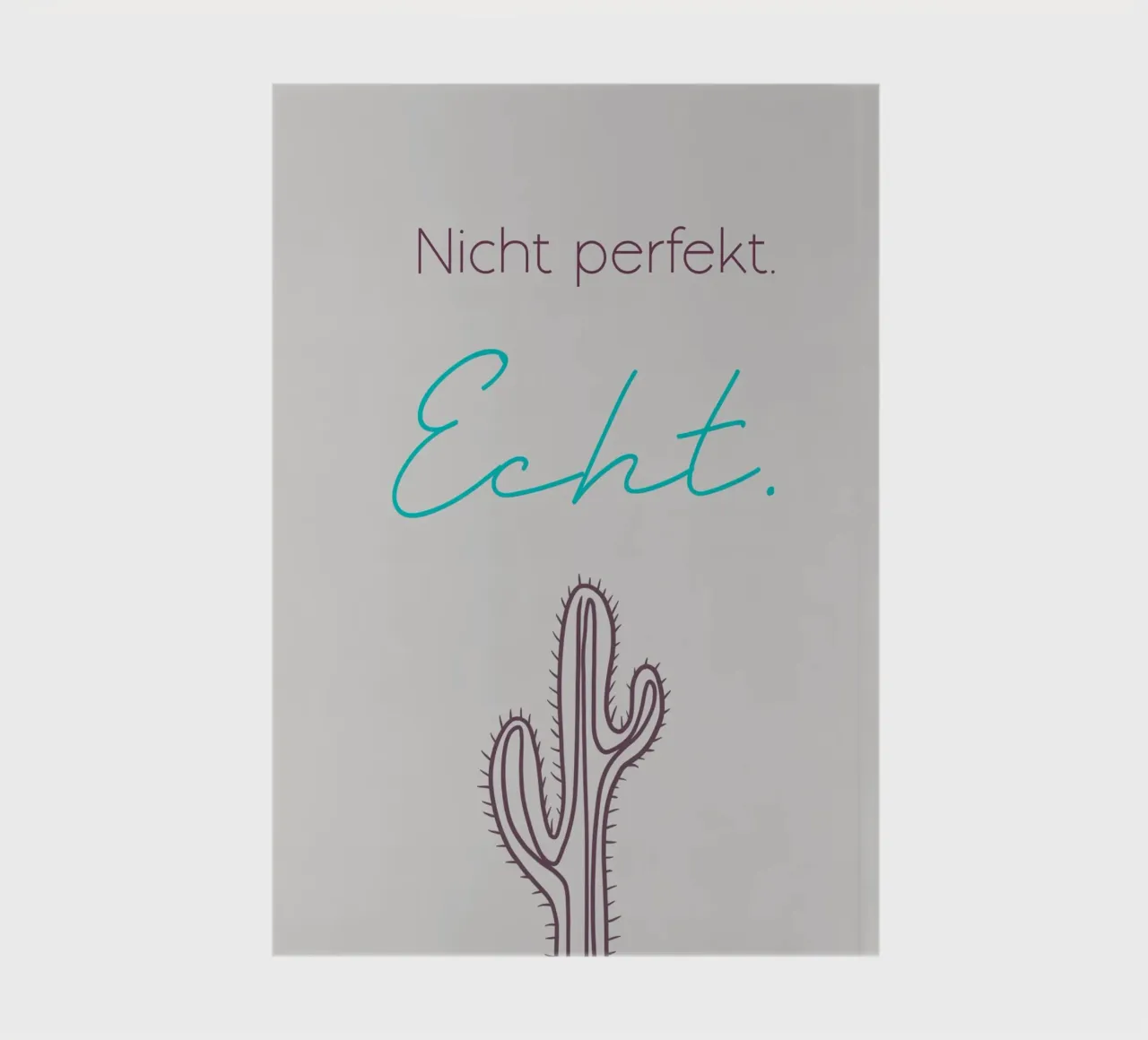 Not perfect. Real. - Minimal Boho Line Art notebook by Spruch drauf!