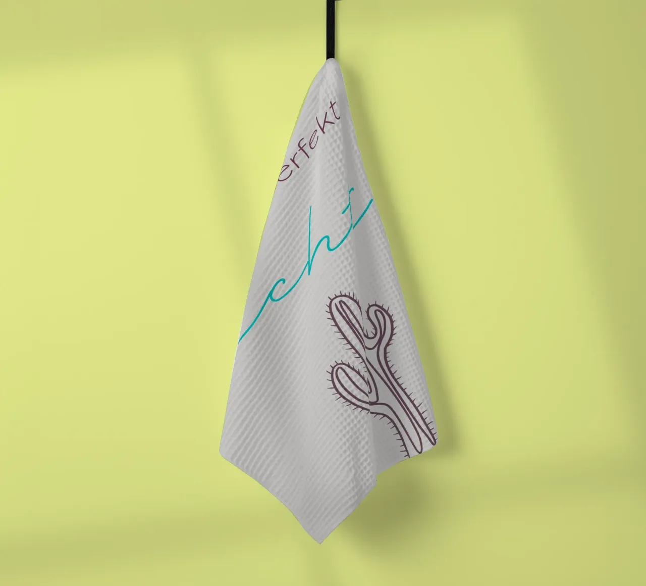 Nicht perfekt. Echt. - Minimal Boho Line Art Geschirrtuch von Spruch drauf!