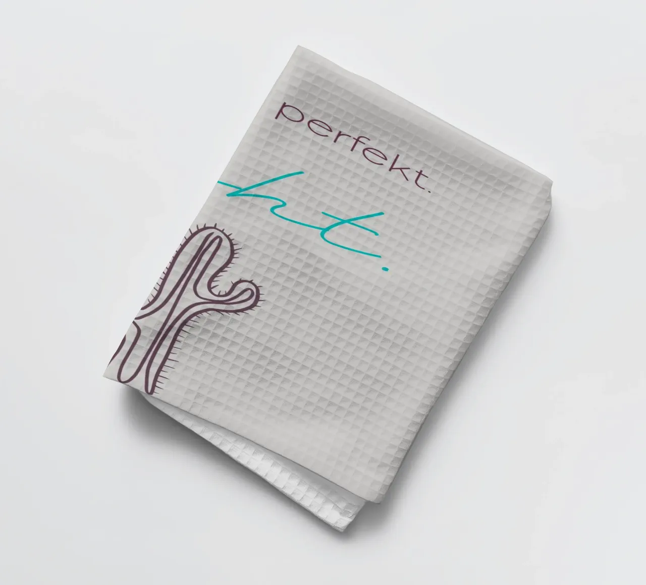 Nicht perfekt. Echt. - Minimal Boho Line Art Geschirrtuch von Spruch drauf!