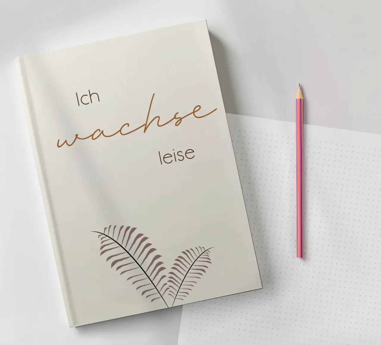 Ich wachse leise - Minimal Boho Line Art notebook by Spruch drauf!
