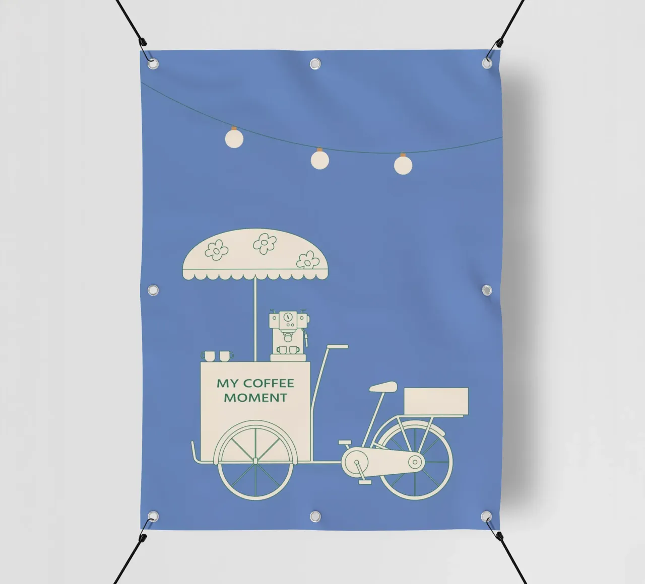 Caffè in bicicletta di notte telo in pvc da janamossmann