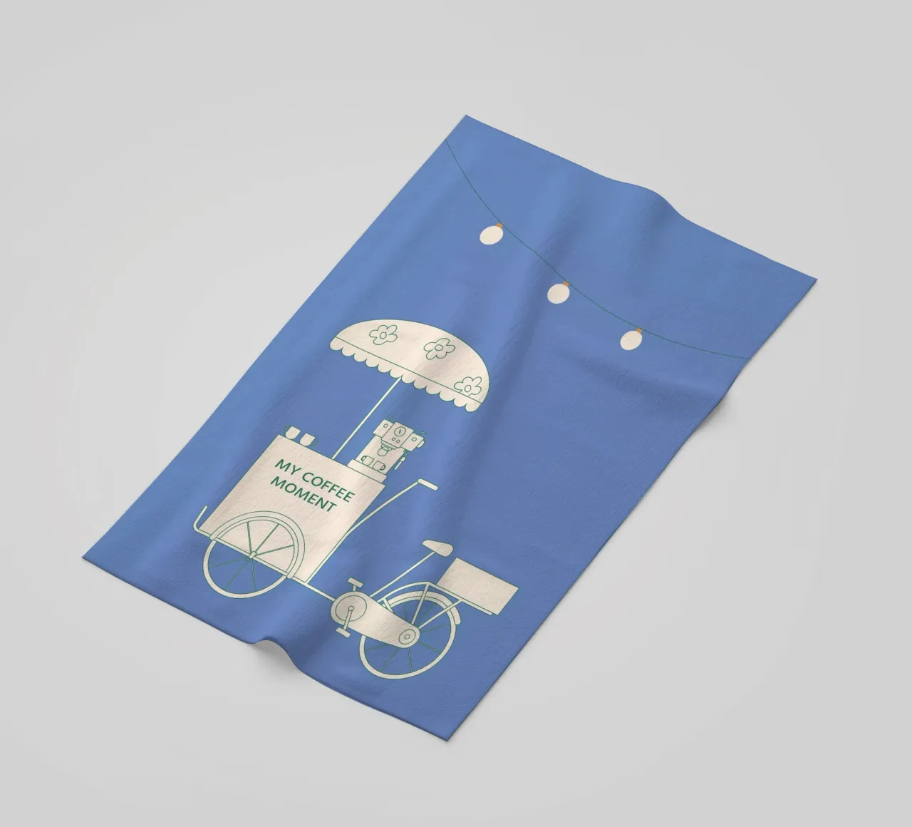 Caffè in bicicletta di notte telo mare da janamossmann