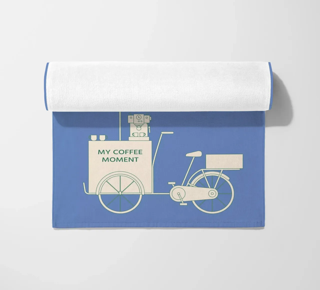 Caffè in bicicletta di notte telo mare da janamossmann