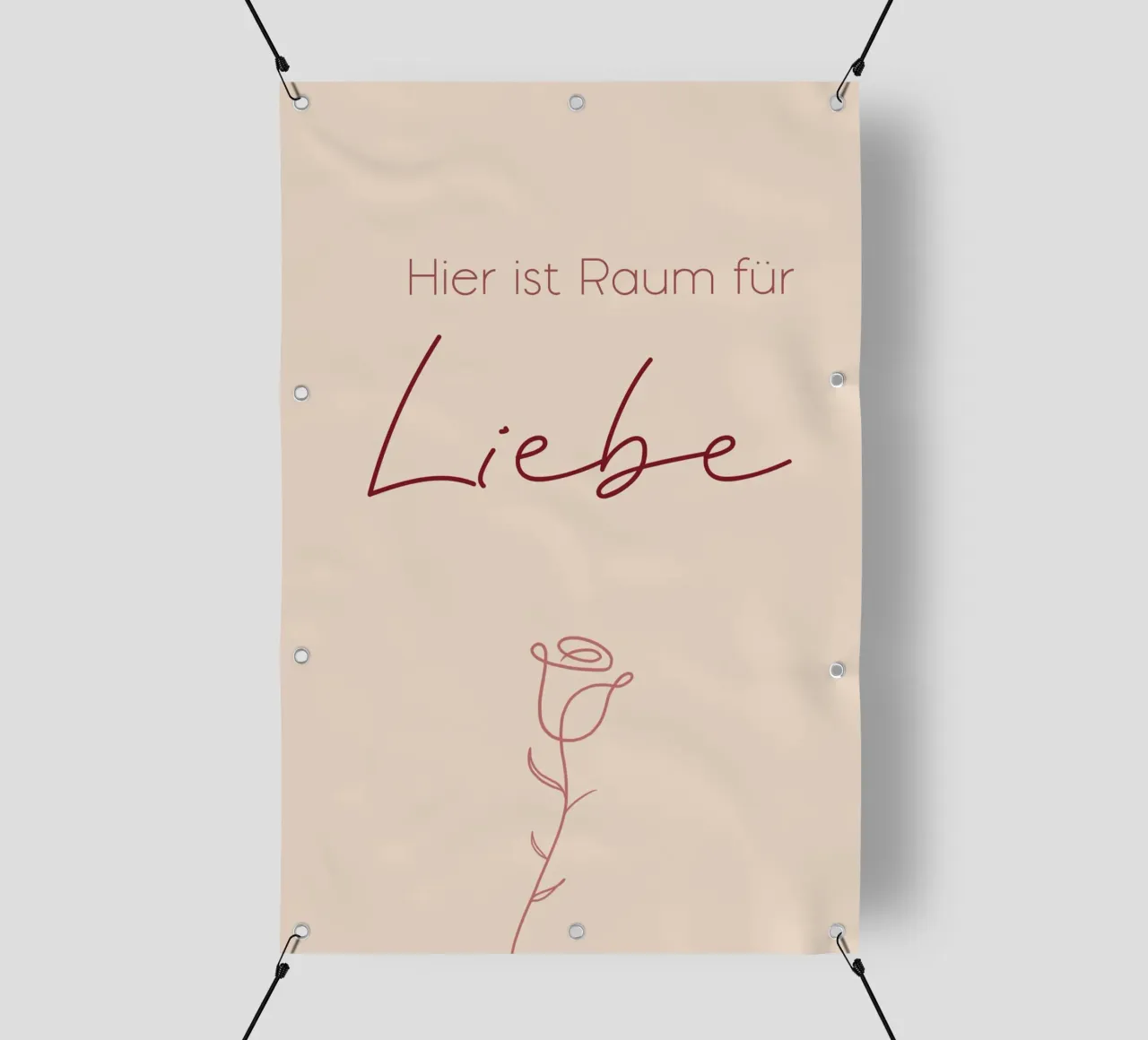 Qui c'è spazio per l'amore - Minimal Boho Line Art telo in pvc da Spruch drauf!