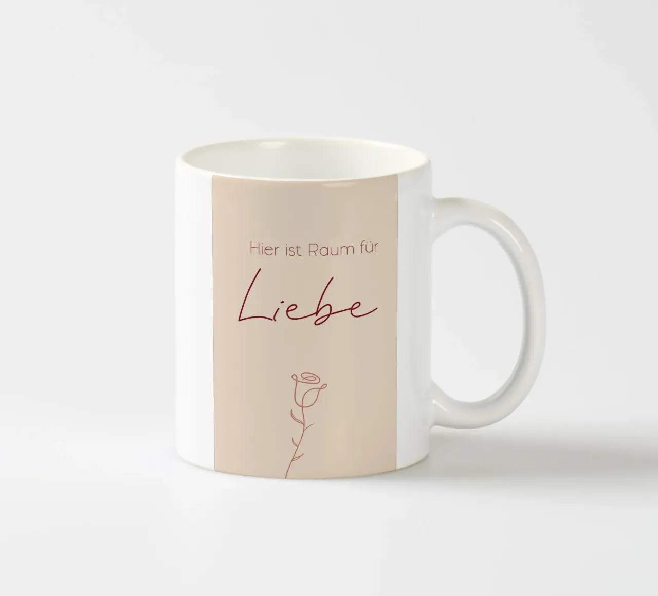 Qui c'è spazio per l'amore - Minimal Boho Line Art tazza in ceramica da Spruch drauf!