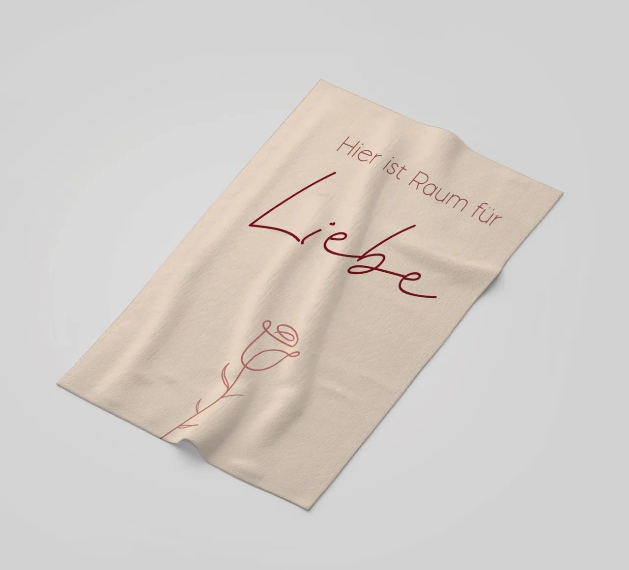 Qui c'è spazio per l'amore - Minimal Boho Line Art telo mare da Spruch drauf!