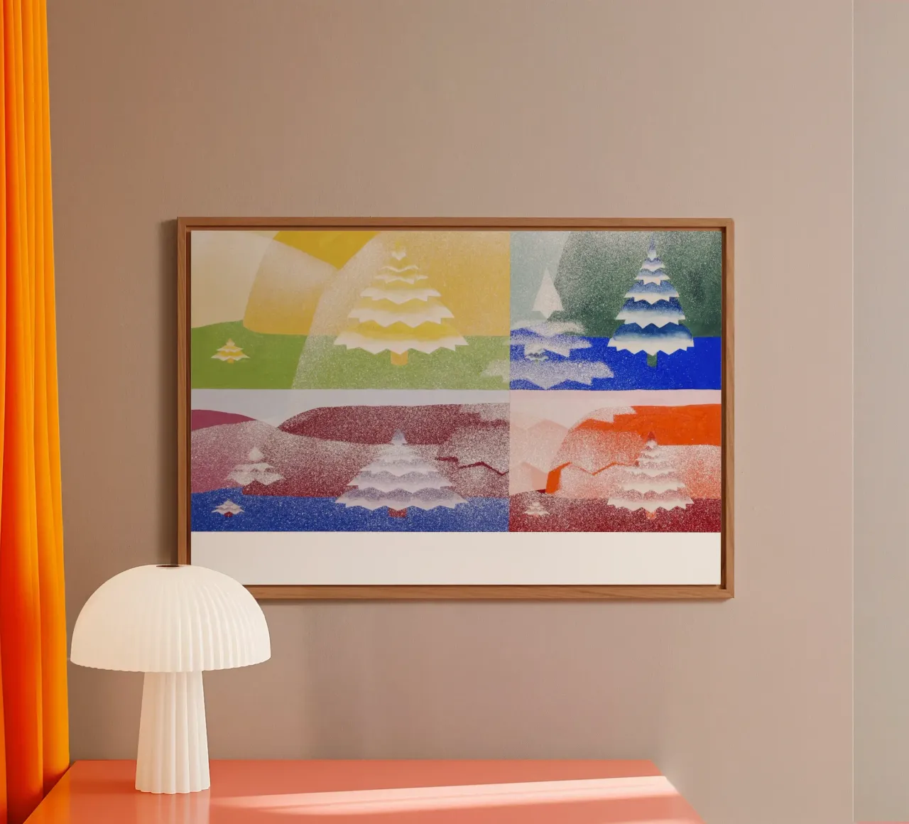 Trees colorful alluminio dibond da artshop