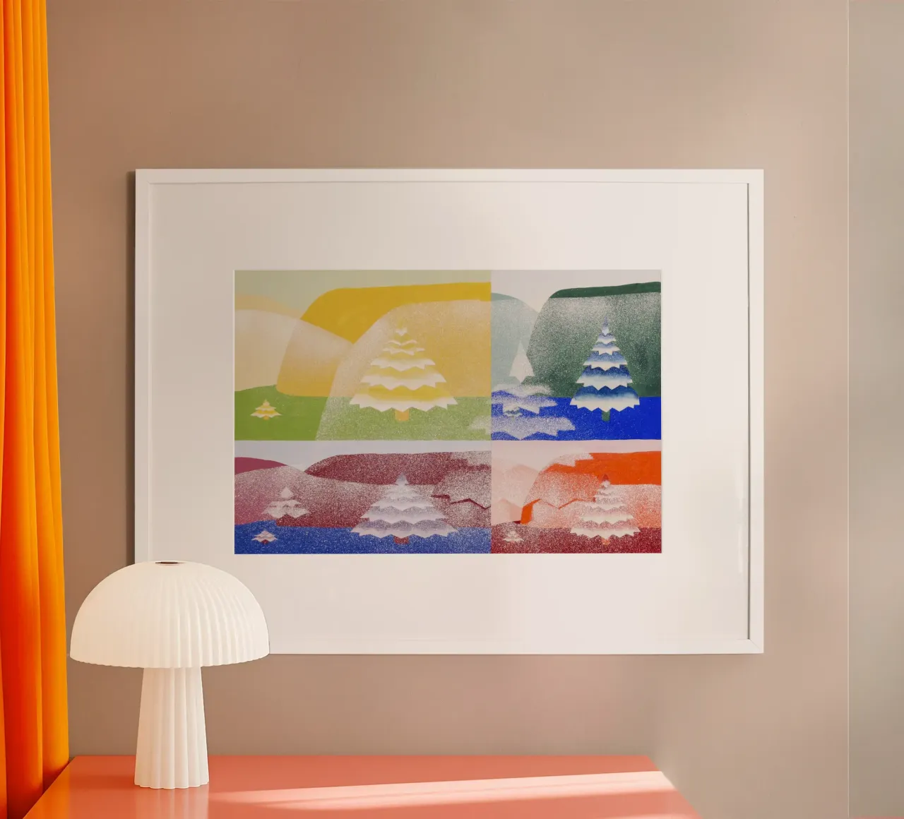 Trees  colorful carta hahnemühle da artshop