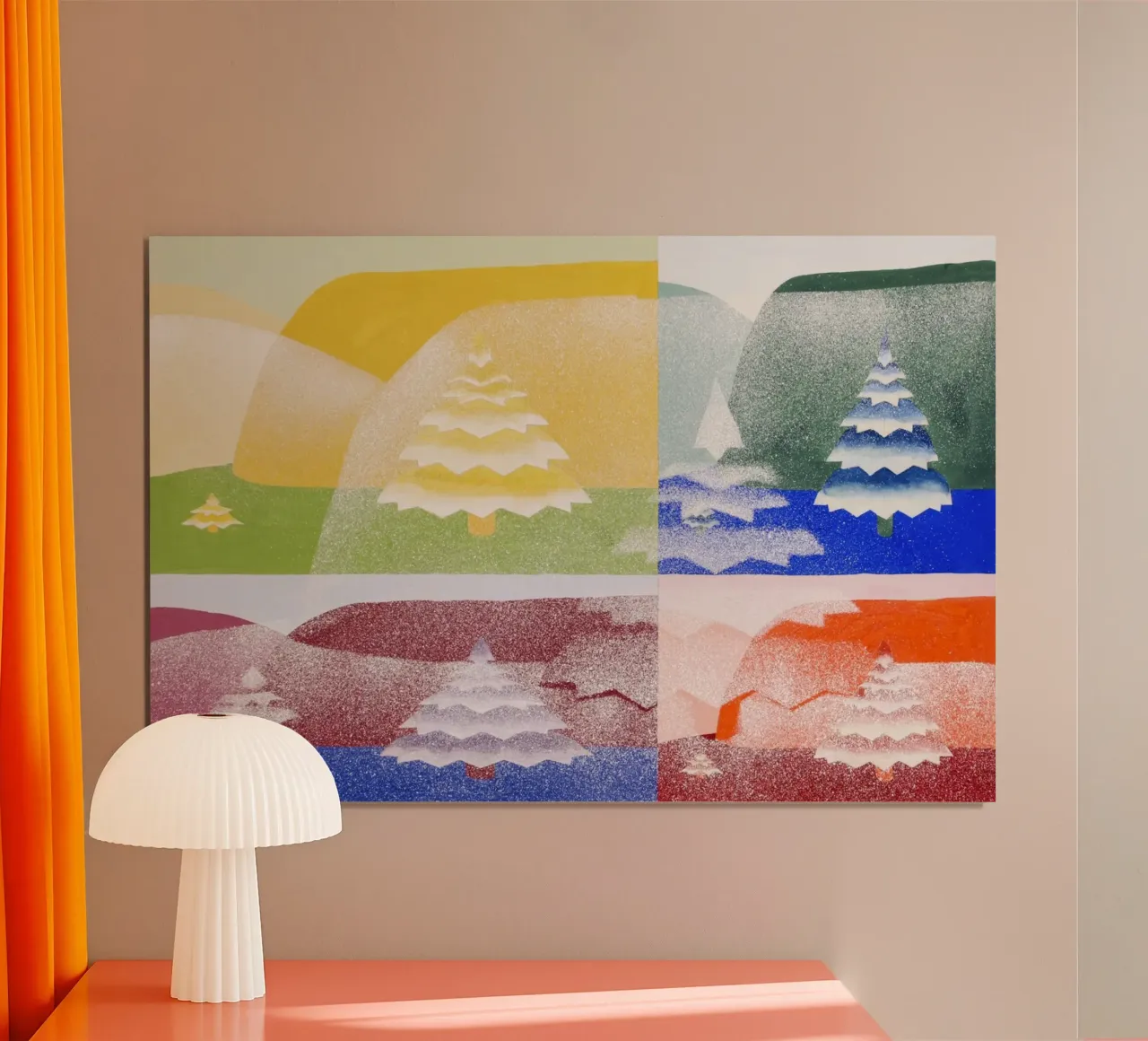 Trees colorful carta hahnemühle da artshop