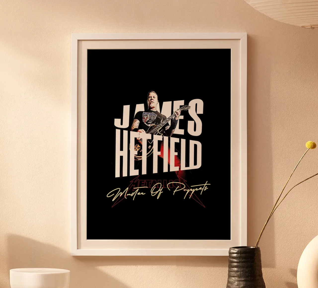 Master Of Puppets (James Hetfield) poster con telaio in alluminio da Gunawan Rb