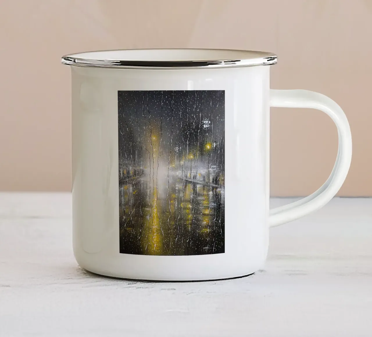 Twilight Over Tranquility tazza in smalto da Burk Smith