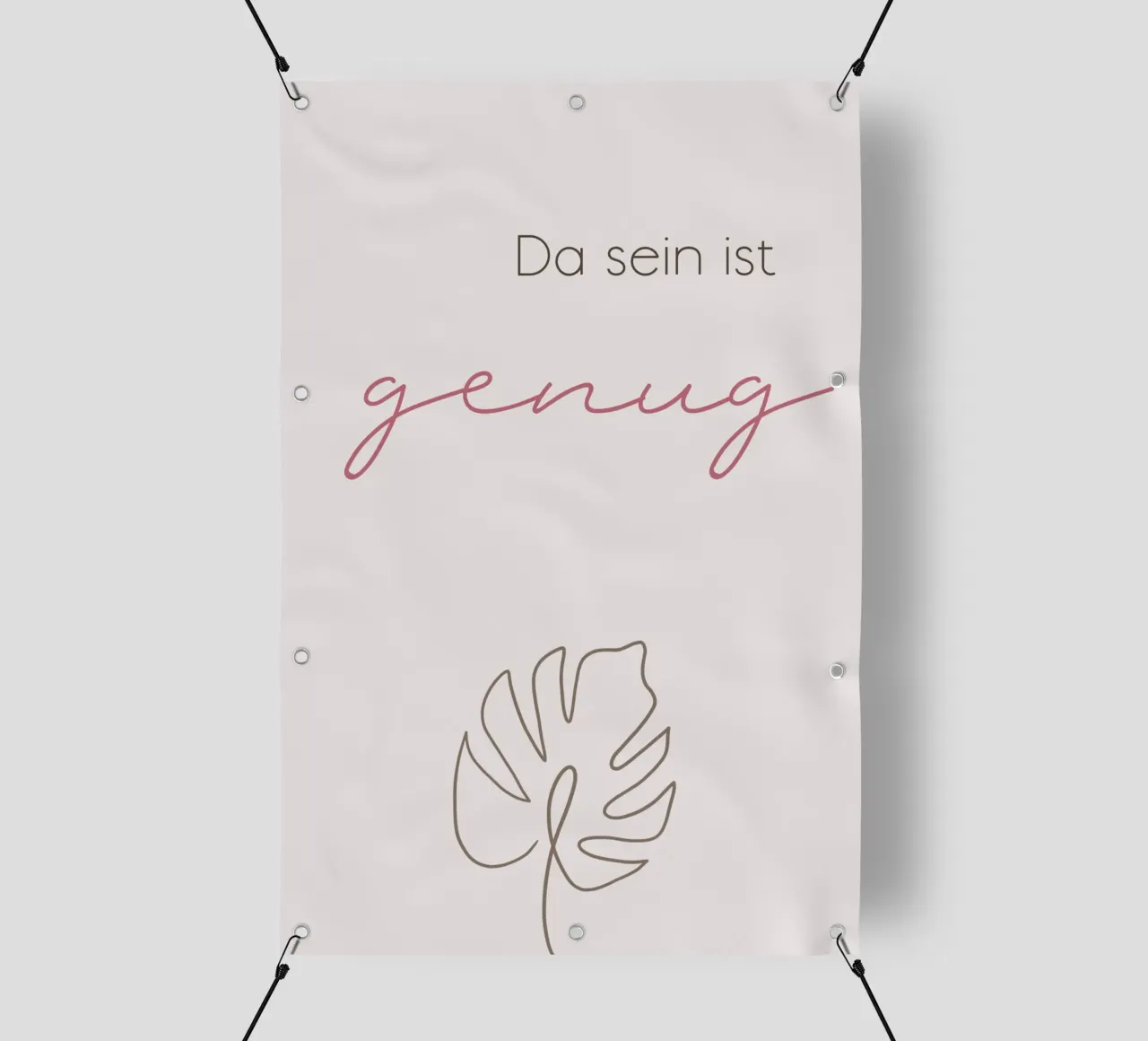 Da sein ist genug - Minimal Boho Line Art telo in pvc da Spruch drauf!