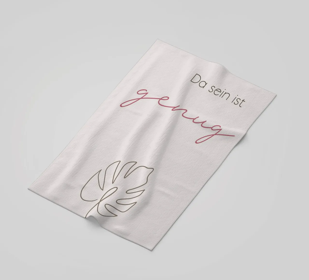 Da sein ist genug - Minimal Boho Line Art telo mare da Spruch drauf!