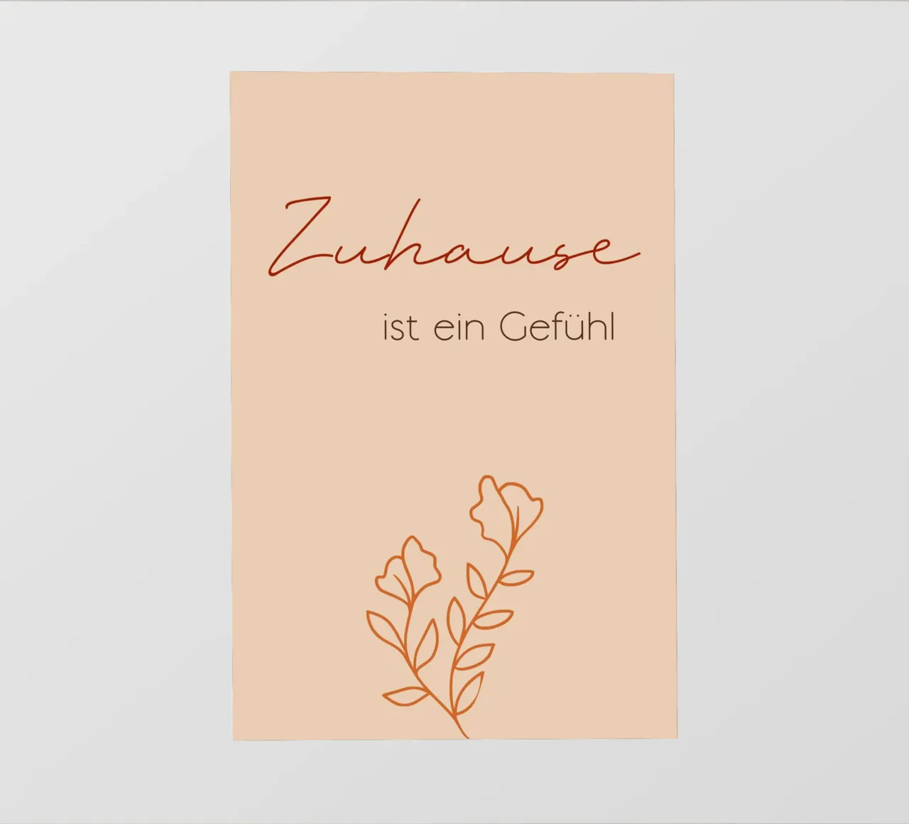 La casa è un sentimento - Line Art minimal boho pellicola backlit da Spruch drauf!