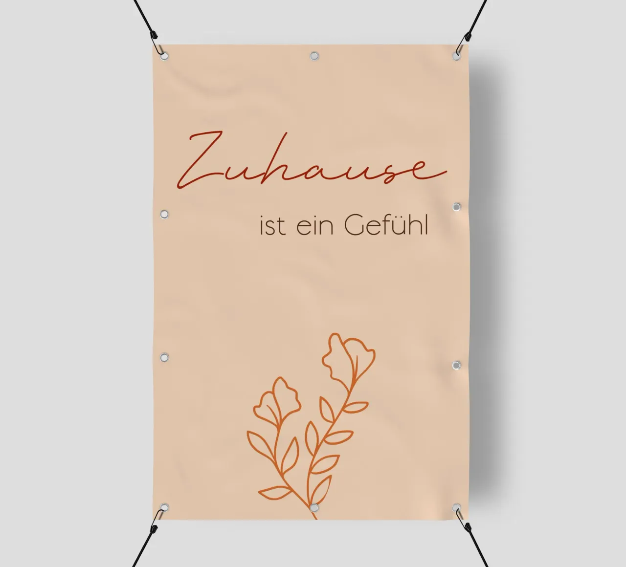 La casa è un sentimento - Line Art minimal boho telo in pvc da Spruch drauf!