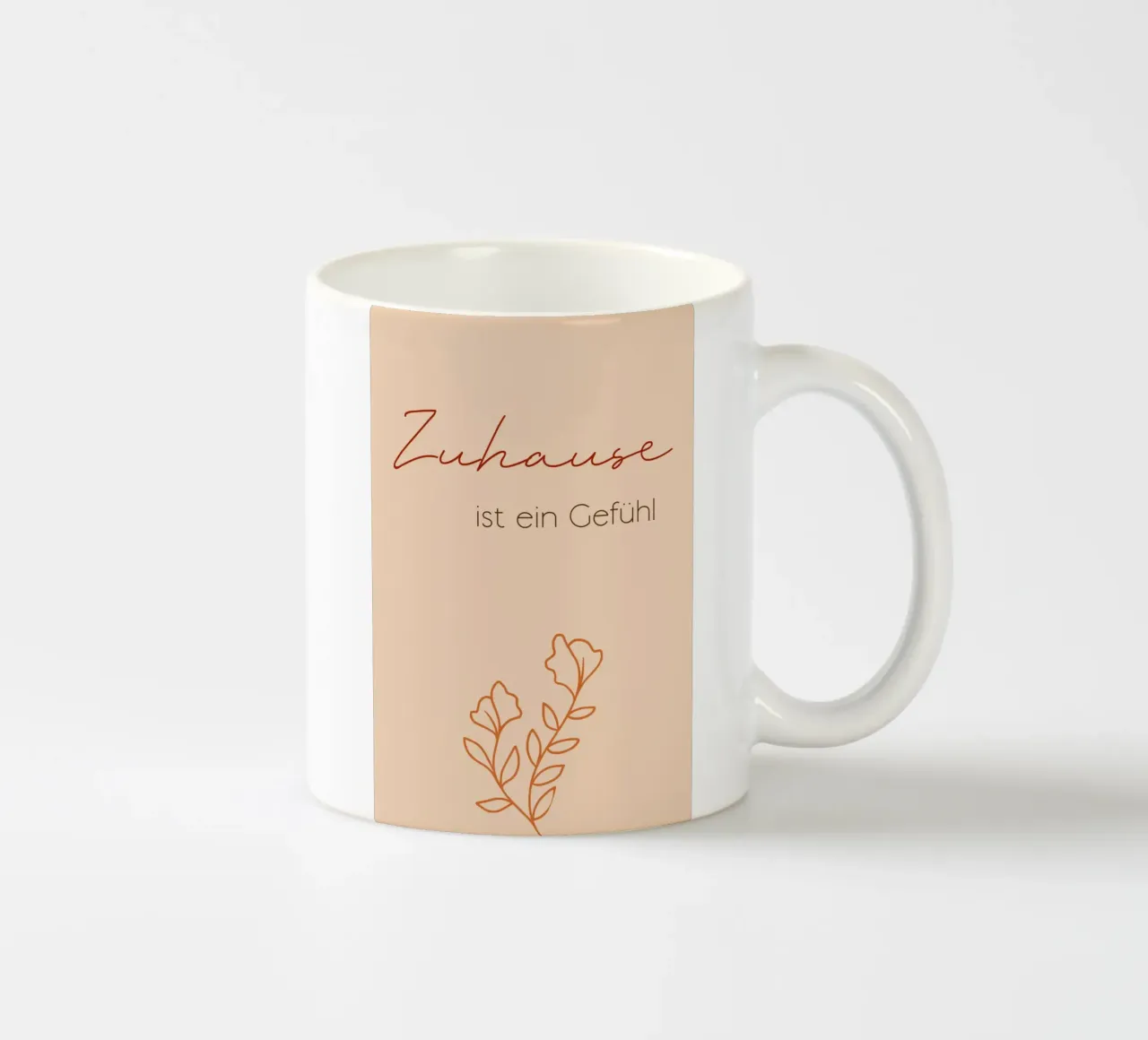 La casa è un sentimento - Line Art minimal boho tazza in ceramica da Spruch drauf!