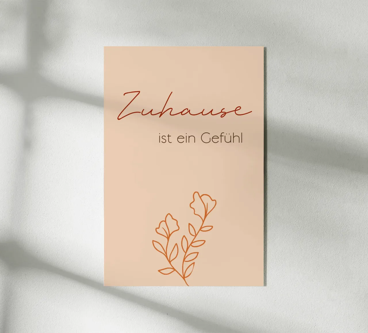 La casa è un sentimento - Line Art minimal boho plexiglass da Spruch drauf!