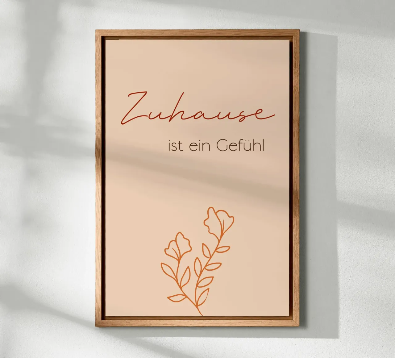 La casa è un sentimento - Line Art minimal boho alluminio dibond da Spruch drauf!