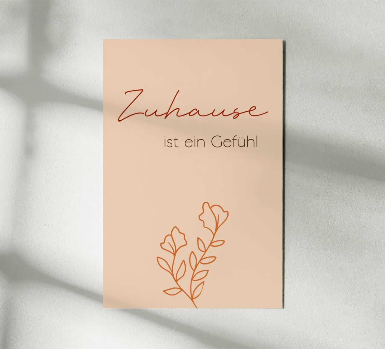 La casa è un sentimento - Line Art minimal boho alluminio dibond da Spruch drauf!