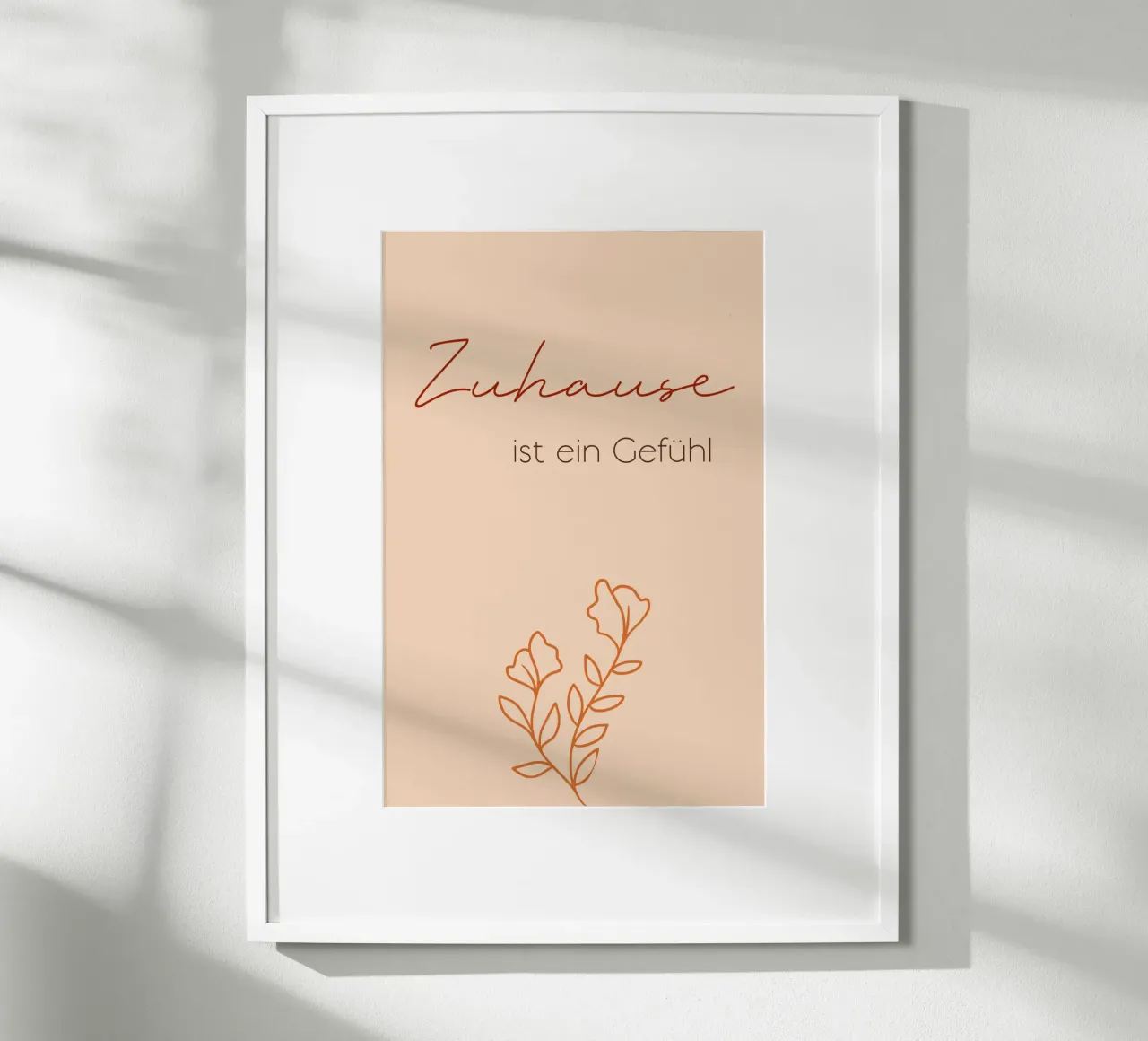 La casa è un sentimento - Line Art minimal boho carta hahnemühle da Spruch drauf!