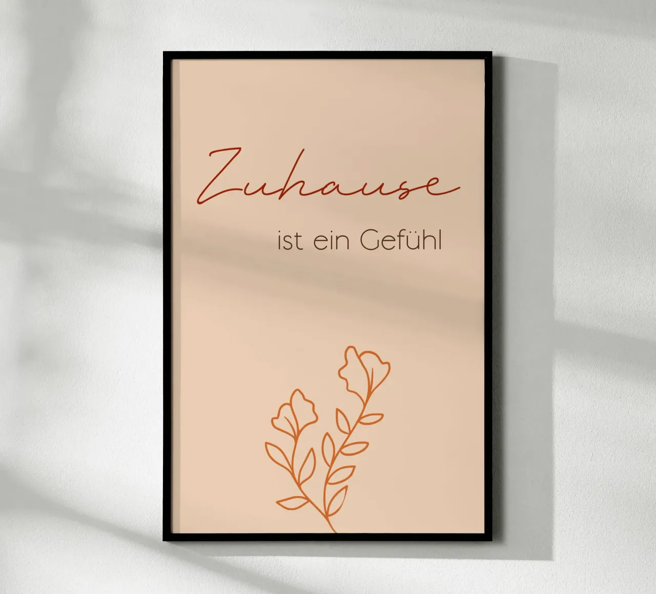 La casa è un sentimento - Line Art minimal boho carta hahnemühle da Spruch drauf!