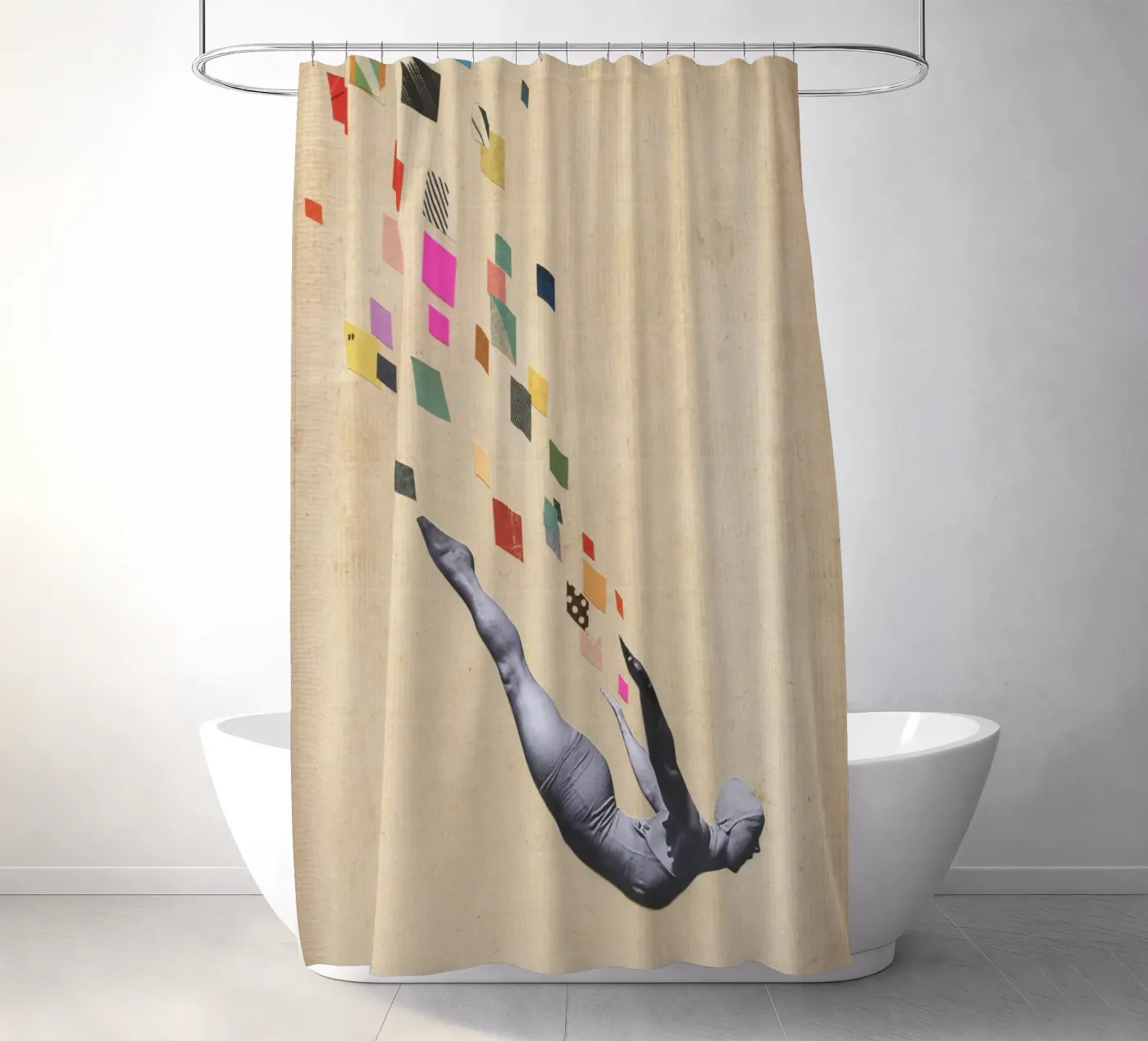 Schwan Duschvorhang von Cassia Beck Collage