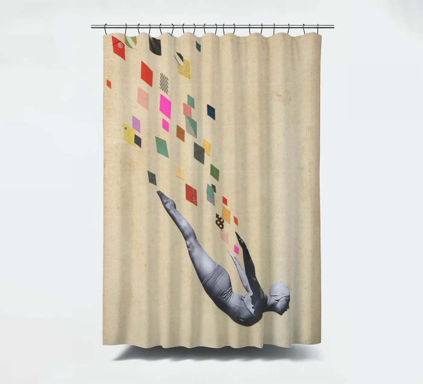 Schwan Duschvorhang von Cassia Beck Collage