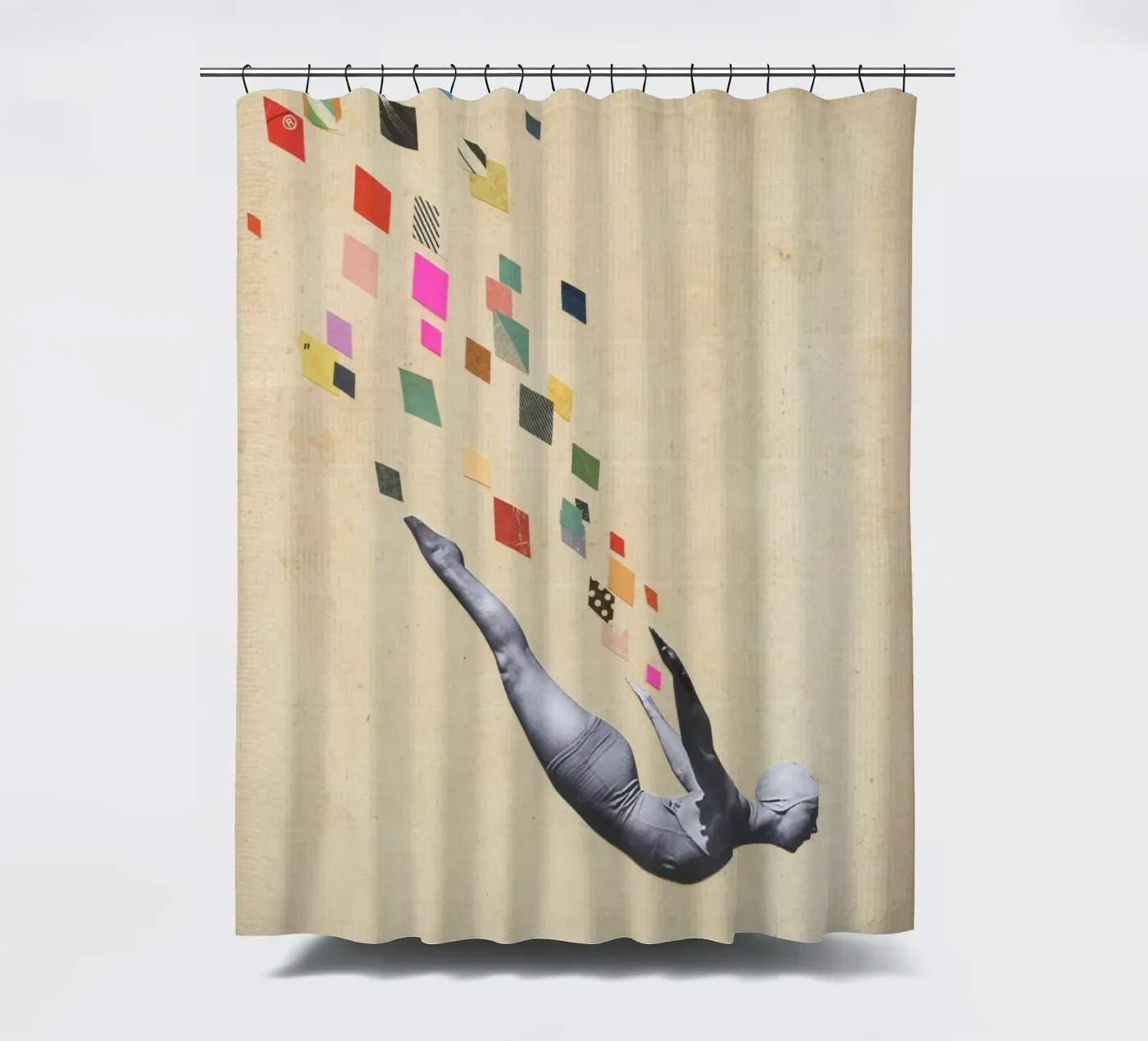 Schwan Duschvorhang von Cassia Beck Collage