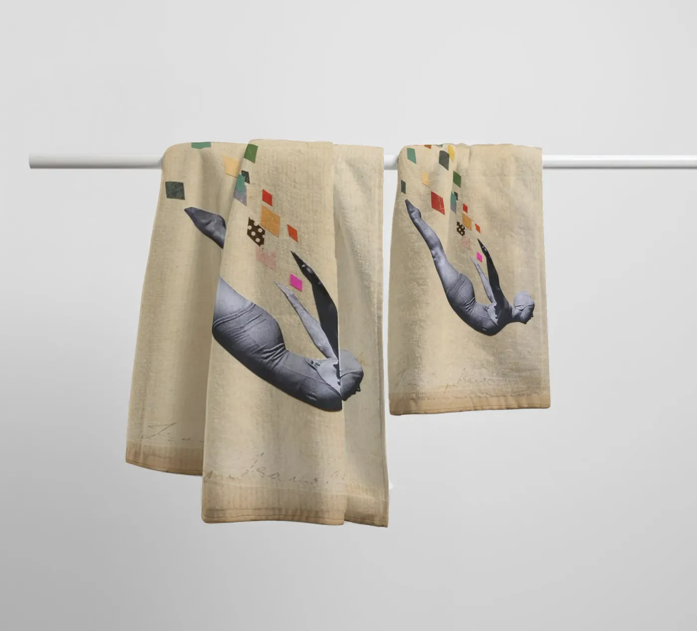 Schwan Handtuch von Cassia Beck Collage
