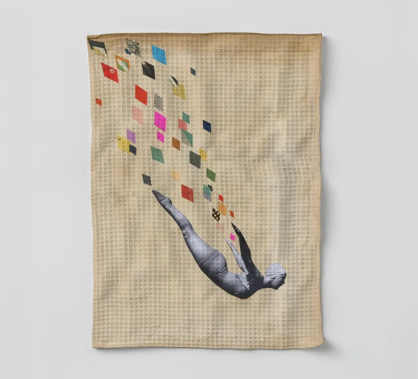 Schwan Geschirrtuch von Cassia Beck Collage