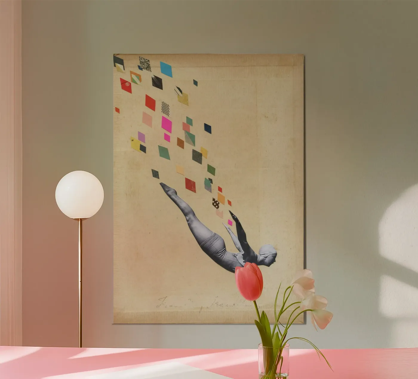 Swan alu-dibond by Cassia Beck Collage