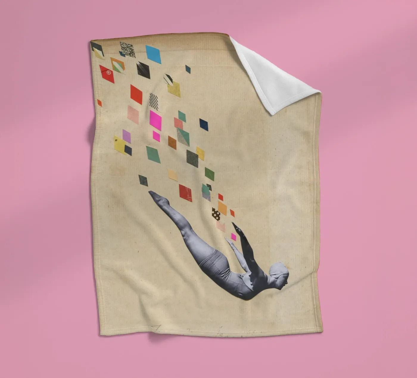 Schwan Fleecedecke von Cassia Beck Collage