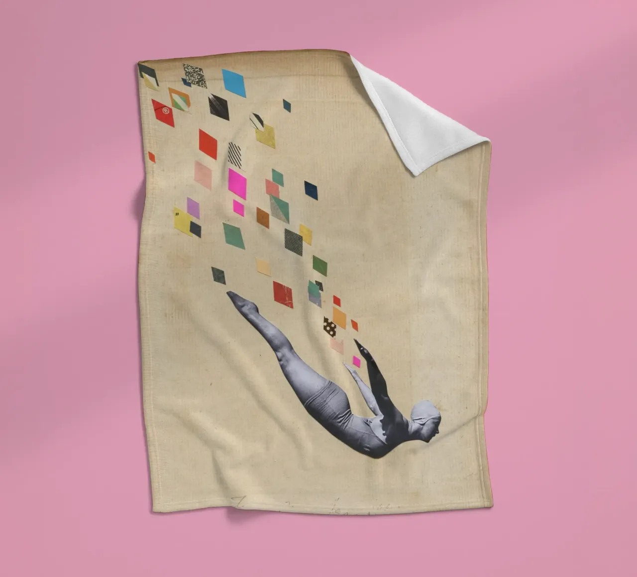 Schwan Fleecedecke von Cassia Beck Collage