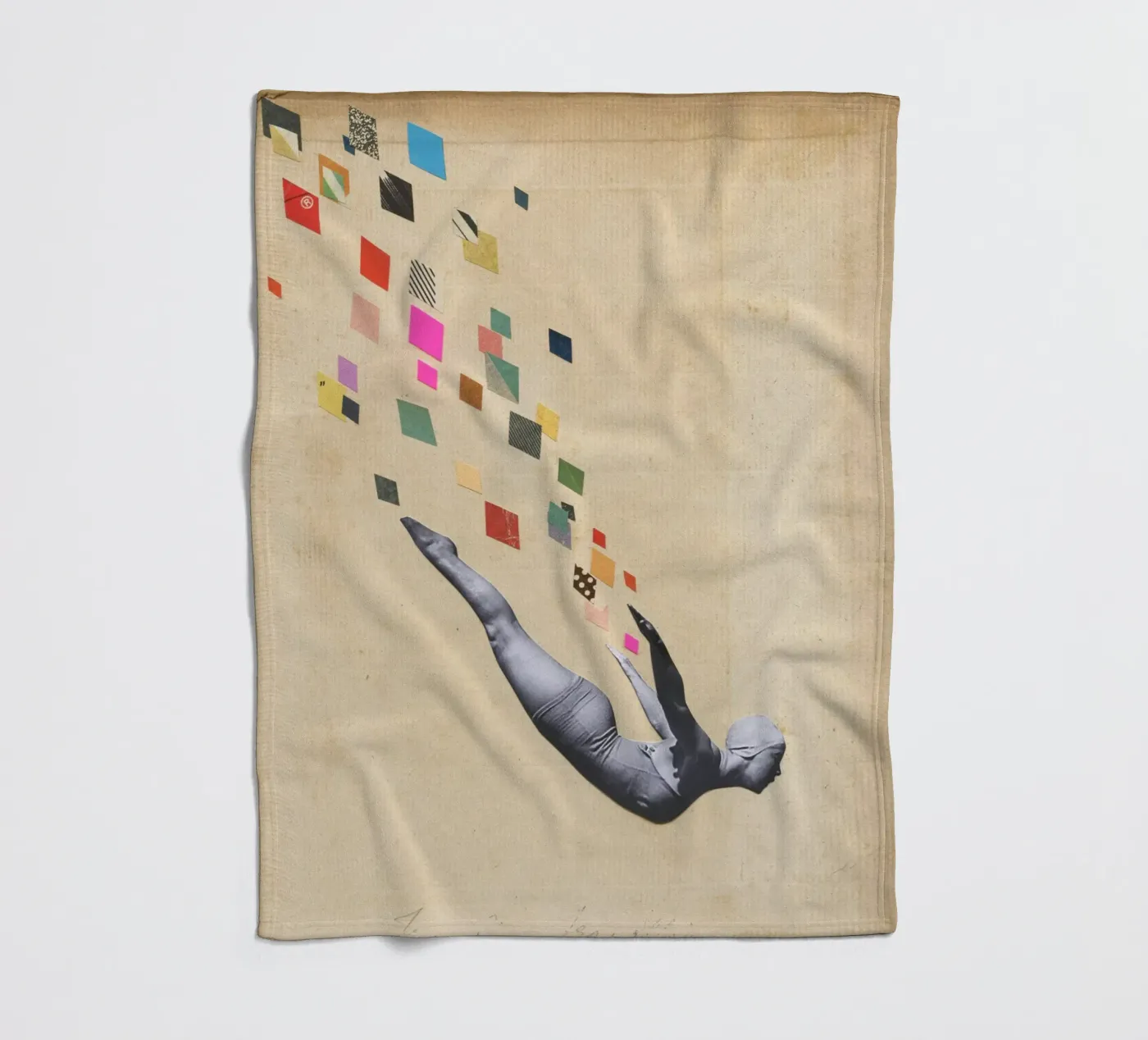 Schwan Fleecedecke von Cassia Beck Collage