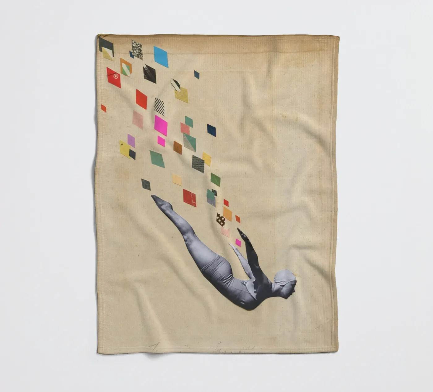 Schwan Fleecedecke von Cassia Beck Collage