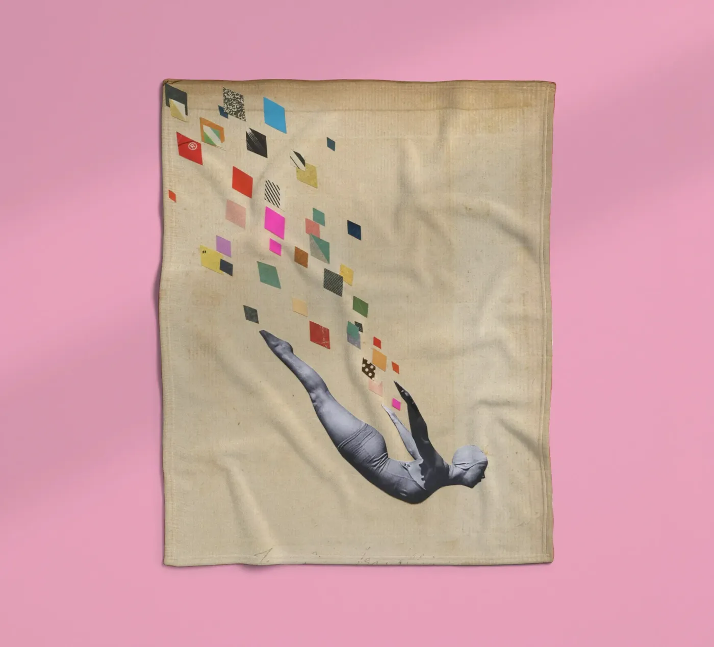 Schwan Fleecedecke von Cassia Beck Collage