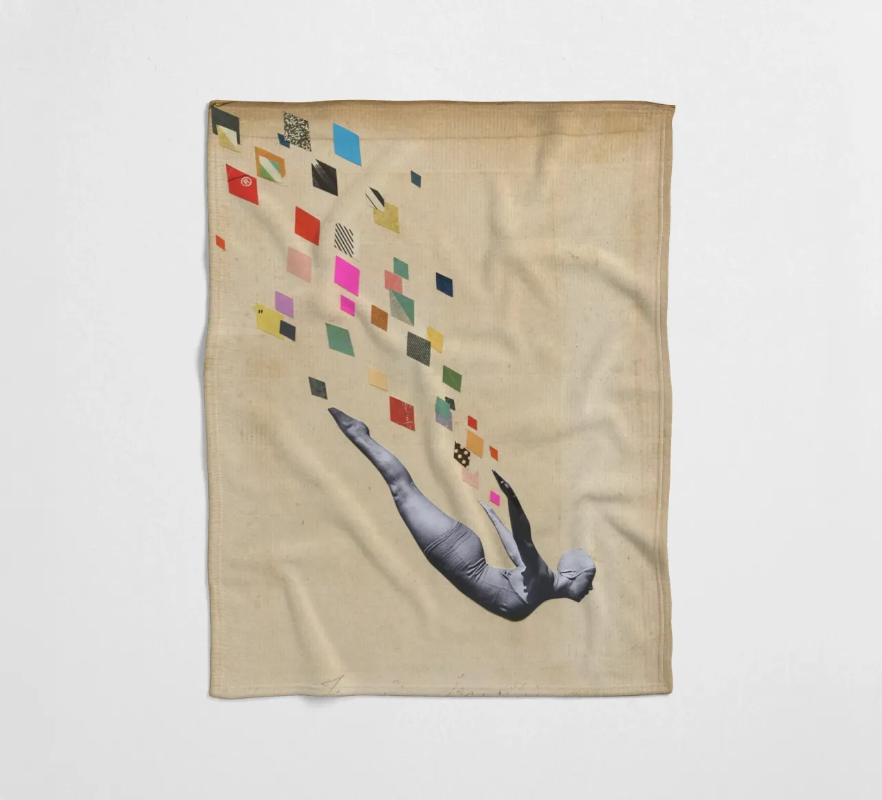 Schwan Fleecedecke von Cassia Beck Collage