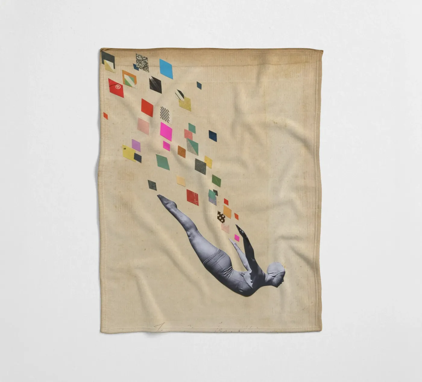 Schwan Fleecedecke von Cassia Beck Collage