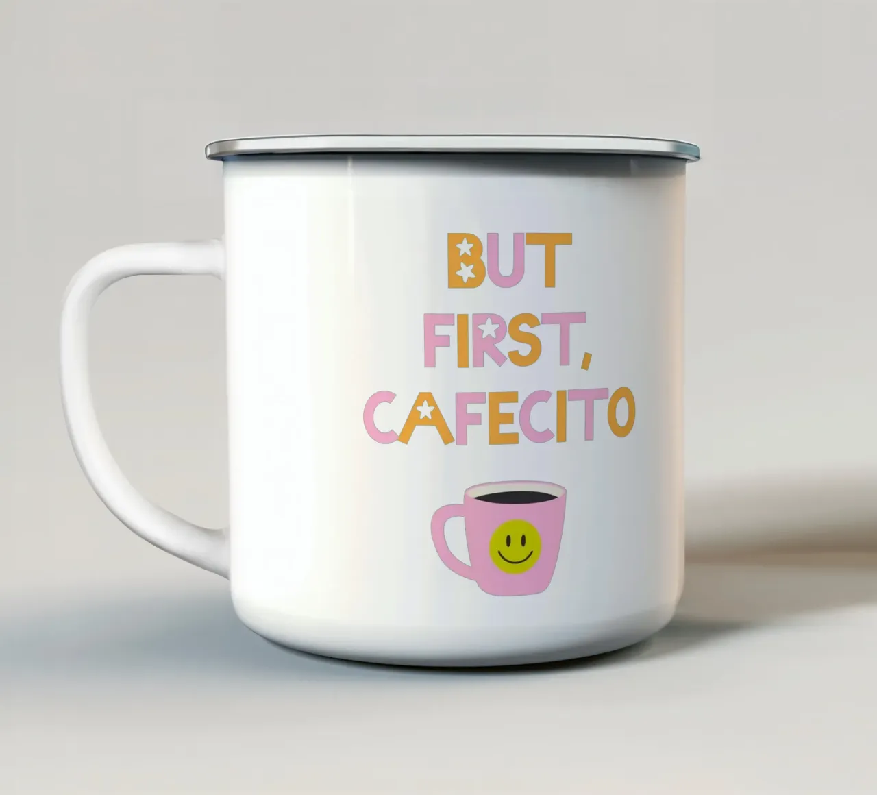 But first, Cafecito tazza in smalto da Roseberry Design