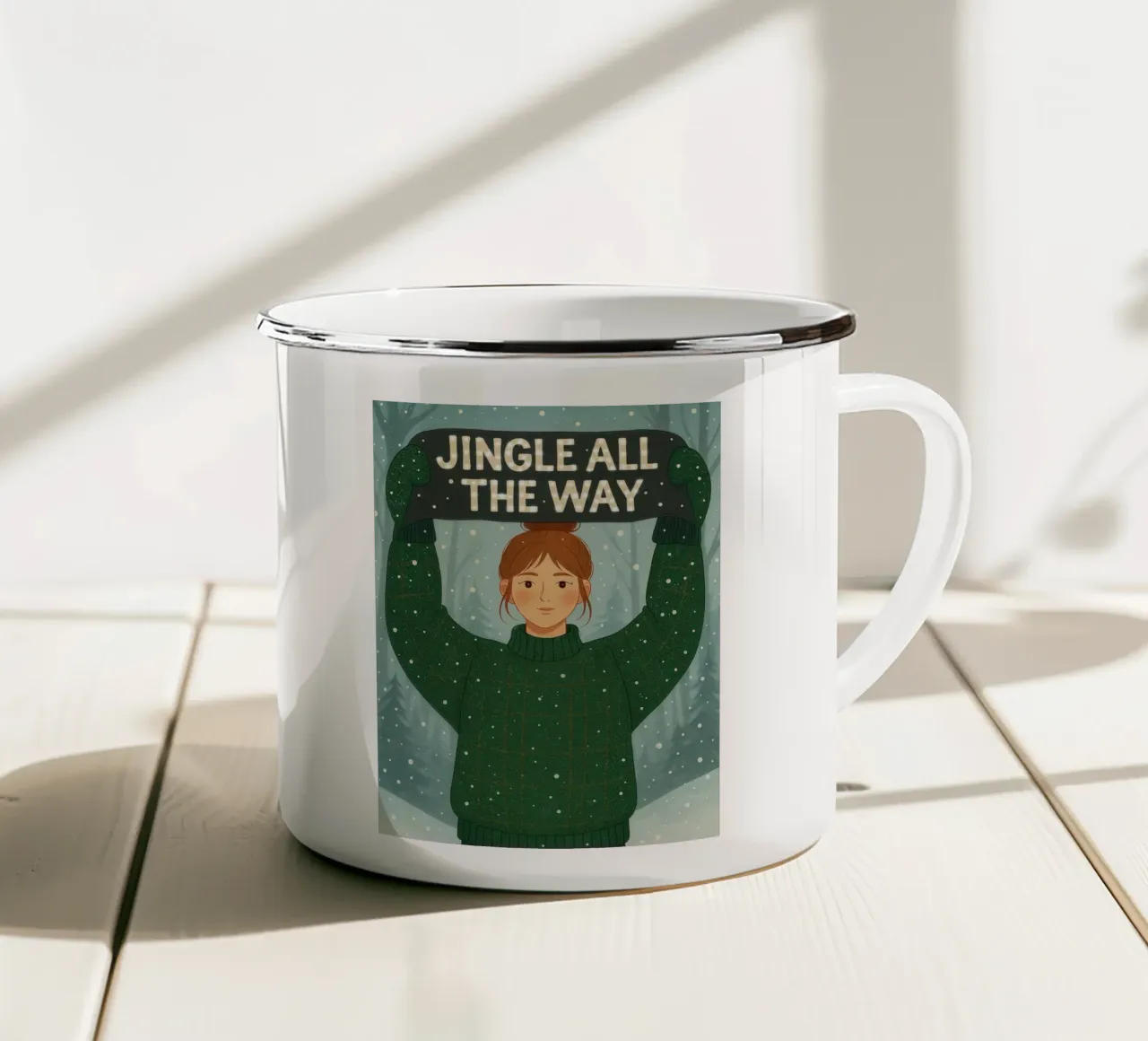 JINGLE BELLS JINGLE ALL THE WAY tazza in smalto da CHRISTMAS ART