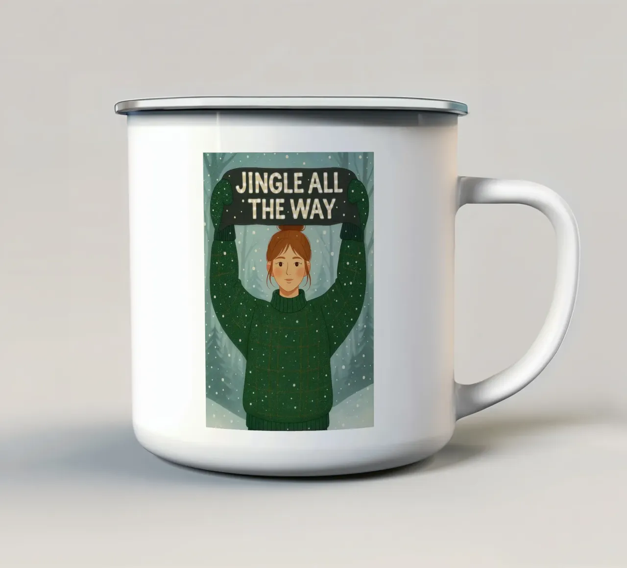 JINGLE BELLS JINGLE ALL THE WAY tazza in smalto da CHRISTMAS ART