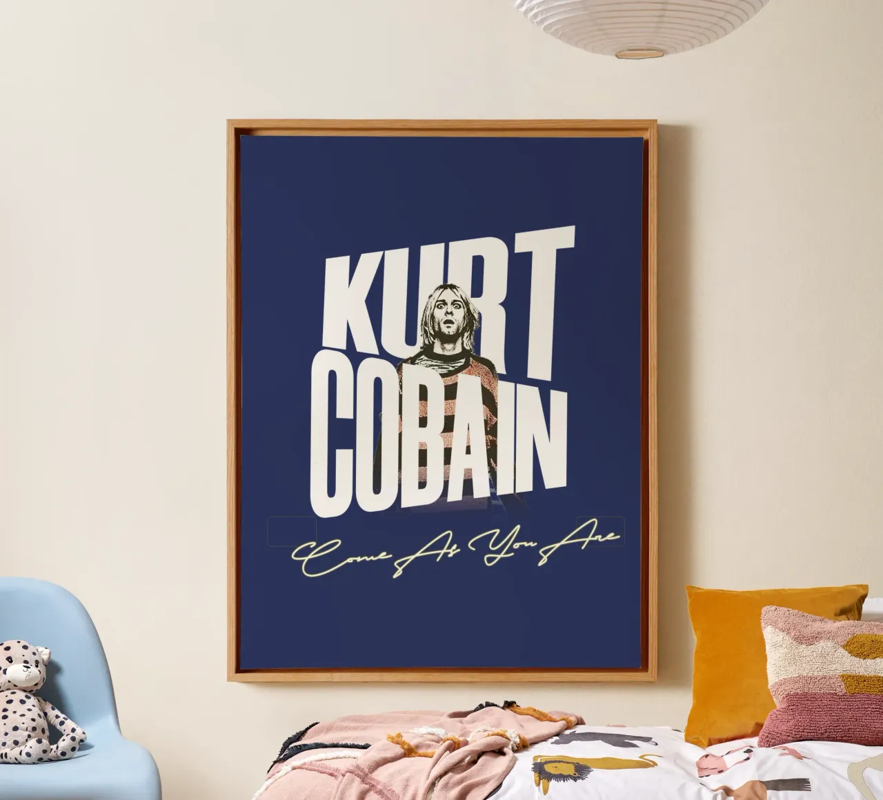Kurt Cobain - Vieni come sei tela con Cornice a cassetta da Gunawan Rb