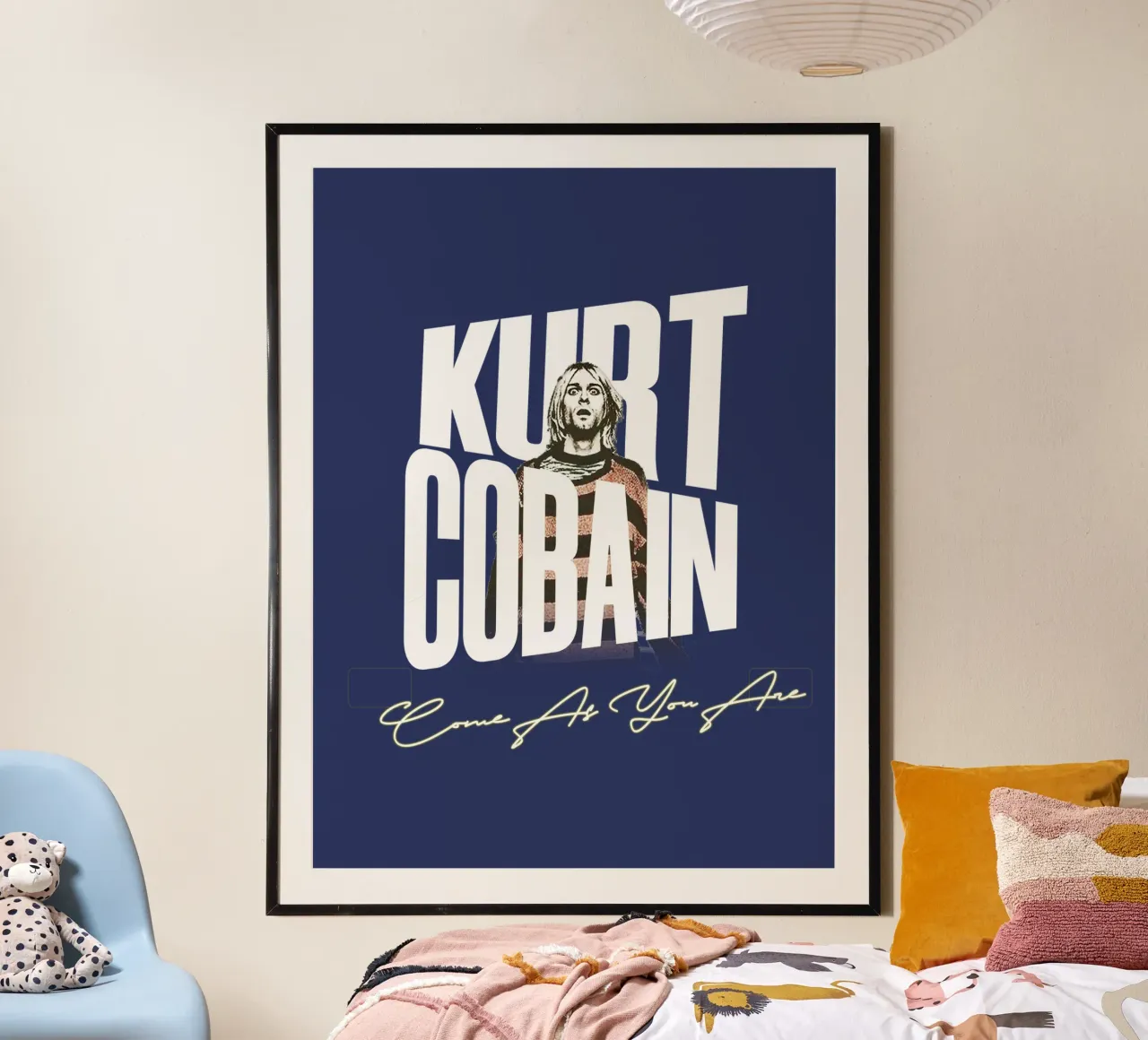Kurt Cobain - Vieni come sei poster con telaio in legno da Gunawan Rb