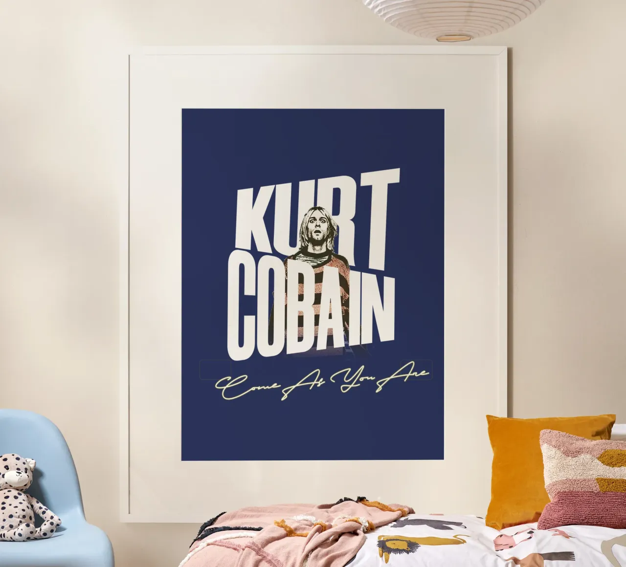 Kurt Cobain - Vieni come sei poster con telaio in legno da Gunawan Rb