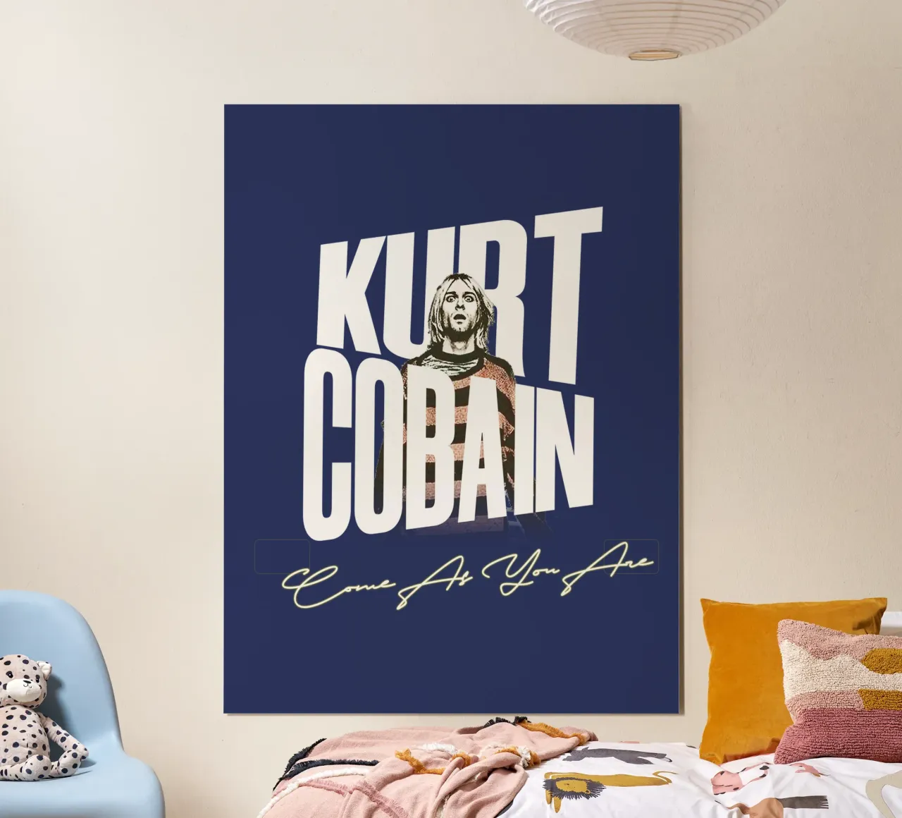 Kurt Cobain - Vieni come sei poster con telaio in legno da Gunawan Rb