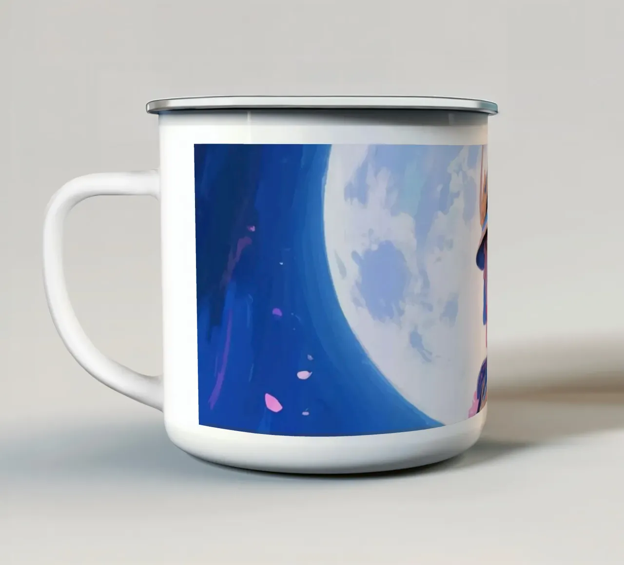 Samurai con fiori di ciliegio tazza in smalto da Slash Shop