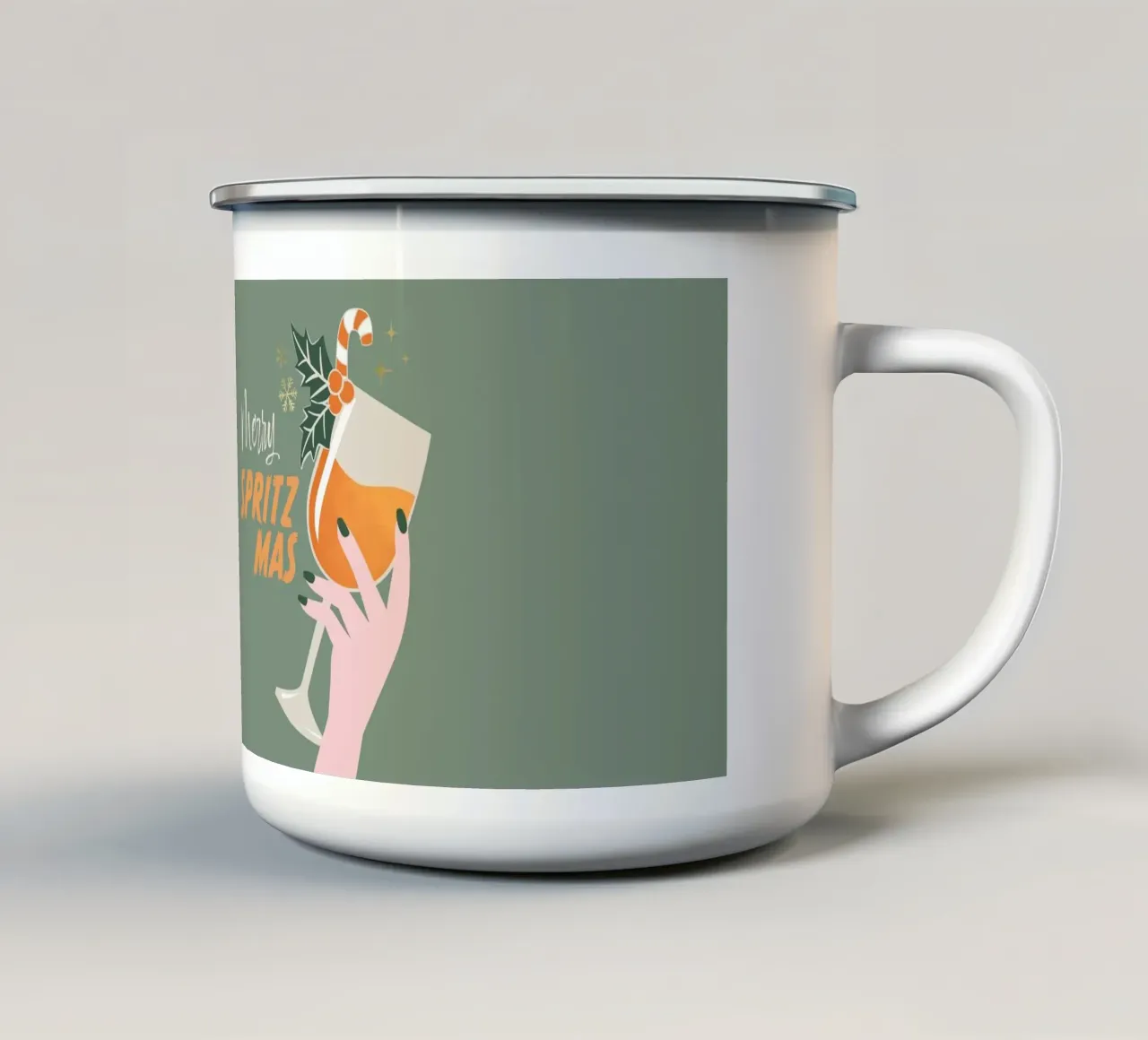 Buon Spritzmas tazza in smalto da Winter Whispers