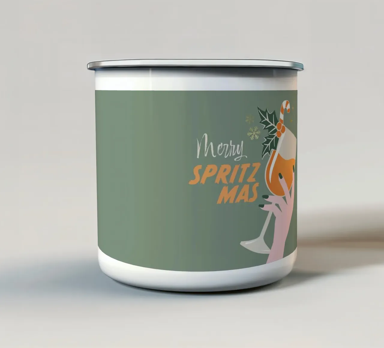 Buon Spritzmas tazza in smalto da Winter Whispers