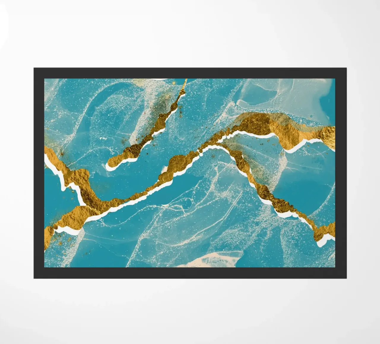 Monogramma personalizzato - Topico in marmo verde acqua e oro zerbino da Monogram Muse