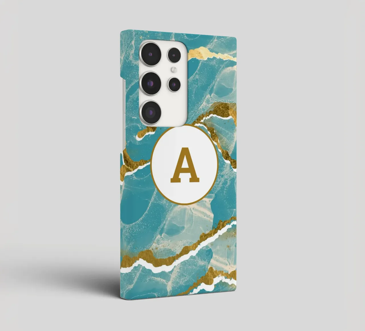 Monogramma personalizzato - Topico in marmo verde acqua e oro cover samsung da Monogram Muse